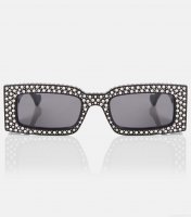 GucciDouble G polka-dot rectangular sunglasses
